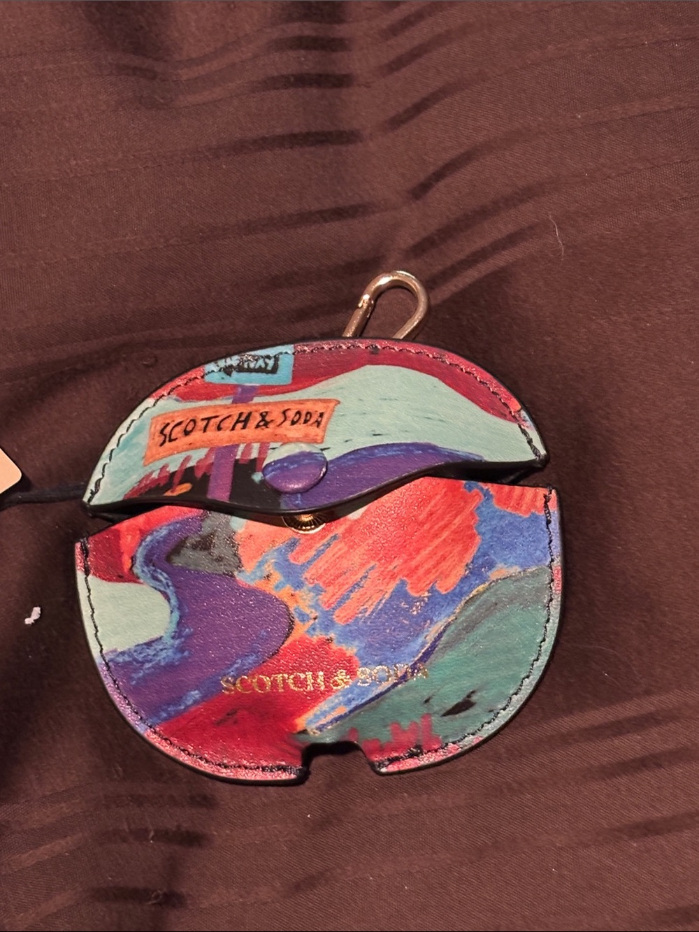 Scotch & Soda Multicolored Abstract Round Coin Pouch